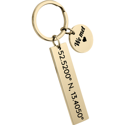 Personalizovaná Klíčenka s Vyrytými Souřadnicemi
