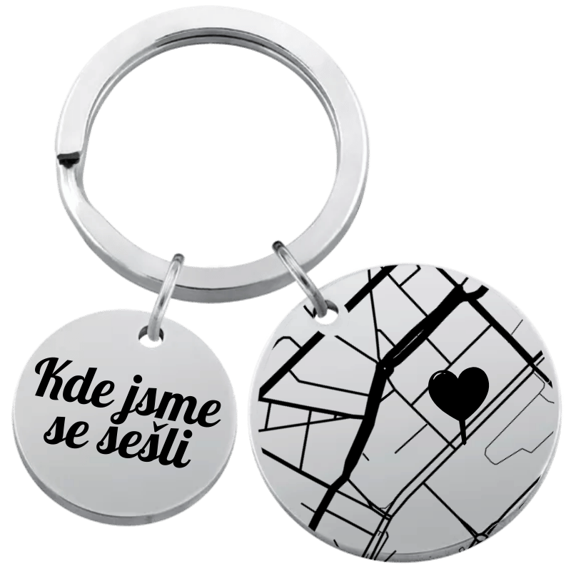 Personalizovaný Přívěsek na Klíče s Geomapou