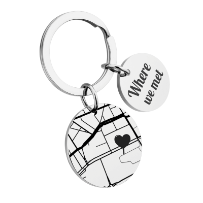 Personalizovaný Přívěsek na Klíče s Geomapou Personalizovaný Přívěsek na Klíče s Geomapou