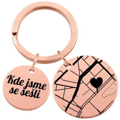 Personalizovaný Přívěsek na Klíče s Geomapou Personalizovaný Přívěsek na Klíče s Geomapou