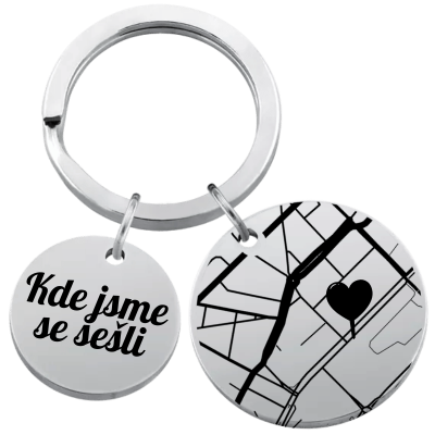 Personalizovaný Přívěsek na Klíče s Geomapou Personalizovaný Přívěsek na Klíče s Geomapou